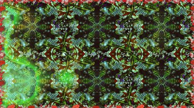 Geleneksel klasik raster altın pürüzsüz desen. Yeşil renkte altın elementler. Barok tarzında kusursuz bir doğulu süsü..