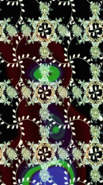 Modern çiçek arkaplanı. Halk tarzı. Parlak renkli çiçekli ve siyah yapraklı harika bir çiçek deseni. Moda baskıları için zarif bir şablon.