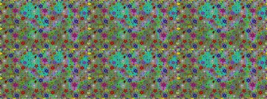 Yeşil renkte güzel çiçekler, suluboya desenli, duvar kağıdı, kart ya da kumaş için fayanslı. Raster..