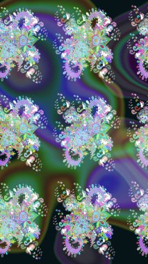 Güzel kumaş deseni. Raster suluboya deseni, narin çiçekler, yeşil çiçekler, tebrik kartı şablonu..