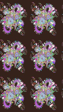 Robot resim. Küçük çiçekteki sevimli çiçek deseni. Raster illüstrasyonu.