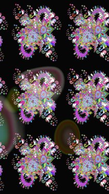 Klasik taslak çizimi. Çiçekli siyah eskiz deseni. Raster çiçek izi..