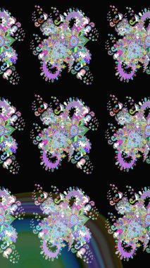 Raster illüstrasyonundaki çiçek desenli çizim. Renkli Bahar Teması eskiz kalıbı. Düz Çiçek Elementleri Tasarımı. Güzel kumaş deseni.