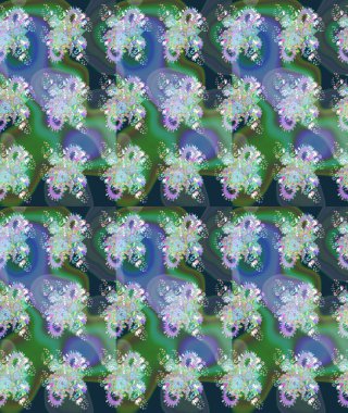 Tekstil için figür. Davetiye ve kartpostal tasarımı için dekoratif çiçek unsurları. Poster ya da kapak için arka plan. Yapraklı çizim şekli. Sevimli zarif çiçekler Raster illüstrasyonu.