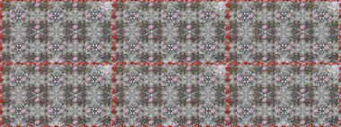 Renkli Bahar Temalı Kusursuz Arkaplan. Raster illüstrasyonunda kusursuz çiçek deseni. Düz Çiçek Elementleri Tasarımı. Gri renkli çiçekler.