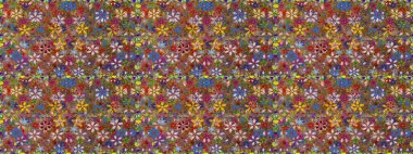 Raster dikişsiz çiçek deseni. Vadinin çiçekleri kahverengi renklerde.