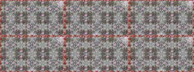 Renkli Bahar Temalı Kusursuz Arkaplan. Raster illüstrasyonunda kusursuz çiçek deseni. Düz Çiçek Elementleri Tasarımı. Gri renkli çiçekler.