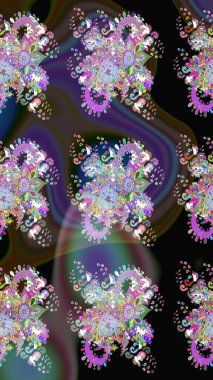 Eskiz Vintage Çiçek Deseni. Raster Kalça dokusu deseni.