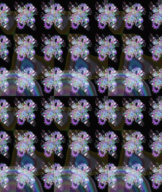 Siyah renkli çiçekler. Tropik çiçekler. Gömlek çizimi Arkaplan Deseni.