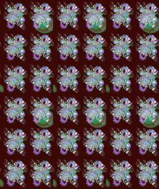 Kahverengi renkli şirin tekstil. Raster illüstrasyonu. Çiçek duvar kâğıdı. Çiçek arkaplan. Renkli çizim deseni.