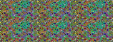 Kusursuz bir mahsul. Renkli Bahar Temalı Kusursuz Arkaplan. Düz Çiçek Elementleri Tasarımı. Raster Şirin kumaş deseni.
