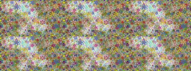 Kusursuz çiçek deseni. Asya tekstil tarzında. Tarafsız renklerde çiçekler. Raster illüstrasyonu. Raster illüstrasyonu.