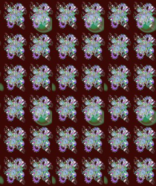 Kahverengi renkli şirin tekstil. Raster illüstrasyonu. Çiçek duvar kâğıdı. Çiçek arkaplan. Renkli çizim deseni.