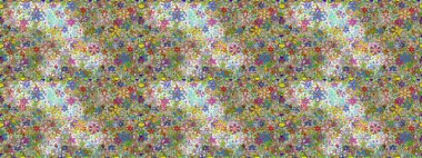 Kusursuz çiçek deseni. Asya tekstil tarzında. Tarafsız renklerde çiçekler. Raster illüstrasyonu. Raster illüstrasyonu.