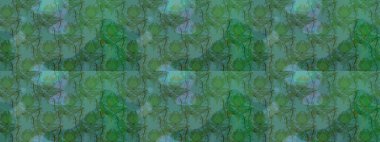 Düz Çiçek Elementleri Tasarımı. Yeşil ve mavi renkte çiçekler. Renkli Bahar Teması eskiz kalıbı. Raster illüstrasyonunda çiçek deseni çizimi.