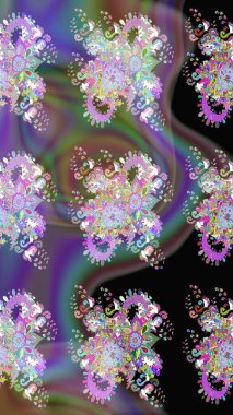 Raster suluboya çiçek deseni, narin çiçekler, tarafsız çiçekler, tebrik kartı şablonu. Güzel kumaş deseni.