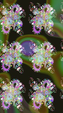 Küçük çiçekteki sevimli çiçek deseni. Raster illüstrasyonu. Güzel karalamalı çiçek desenli çizim. Güzel kumaş deseni.