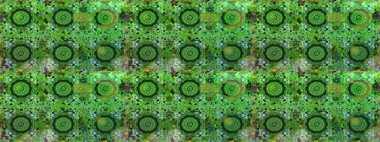 Barok tarzında kusursuz bir doğulu süsü. Raster geleneksel altın pürüzsüz desen yeşil renklerde.