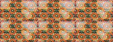 Geleneksel oryantasyon süsü. Kusursuz klasik raster turuncu ve altın desenli. Klasik vintage arkaplan.