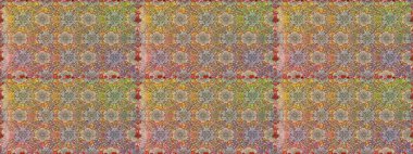 Düz Çiçek Elementleri Tasarımı. Raster illüstrasyonu. Güzel kumaş deseni. Kusursuz çiçek deseni. Renkli Bahar Temalı Kusursuz Arkaplan. Asya tekstil tarzında.