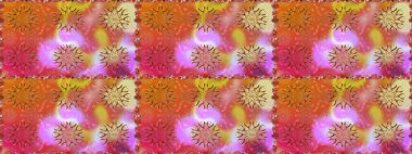 Çiçekli karalama şeklinde Raster çiçek deseni. Pembe renkli çiçekler. Nazik, narin çiçek arkaplanı.