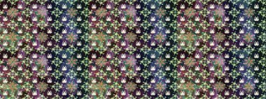 Hoş bir çiçek geçmişi var. Küçük bir çiçekte eskiz deseni. Güzel kumaş deseni. Raster illüstrasyonu.