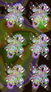 Raster resim. Çiçek desenli çiçek ve yaprakları ile. Sevimli küçük çiçek desenle.