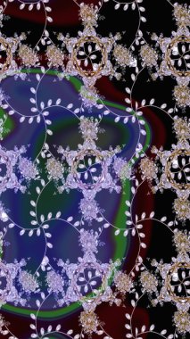 Küçük çiçekteki sevimli çiçek deseni. Siyah renkli çiçekler. Raster illüstrasyonu.