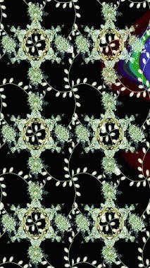 Renkli Bahar Teması eskiz kalıbı. Karalama çiçeği. Güzel kumaş deseni. Düz Çiçek Elementleri Tasarımı. Zentangle soyut çiçekleri. Raster illüstrasyonu.