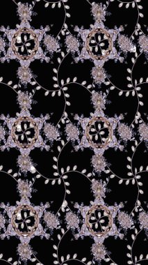 Çiçek deseni. Raster illüstrasyonu. Chichi 'nin kumaş kalıbını çiz. Renkli Bahar Teması eskiz kalıbı. Düz Çiçek Elementleri Tasarımı.