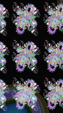 Arkaplan dokusu, duvar kağıdı, çiçek temalı siyah renkler. Kabile sanatı boho baskısı, klasik çiçek arkaplanı. Soyut etnik raster çizim kalıbı.