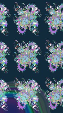 Parlak çiçekli kolaj çiçeği mavisi. Çiçekli zambakların eskiz geçmişi. Çiçek tasarımı için inanılmaz kolaj cennet tarzı..