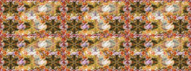 Kahverengi renklerde altın element. Barok tarzında altın çiçekli süs. Damask pürüzsüz yineleme kalıbı. Antika altın tekrarlanabilir duvar kağıdı.