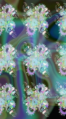 Tekstil, tebrik kartı, boyama kitabı, telefon kılıfı baskısı için kullanılabilir. Etnik Mandala süsü. Raster Henna dövme stili. Hint çiçekli desenli şal desenli..