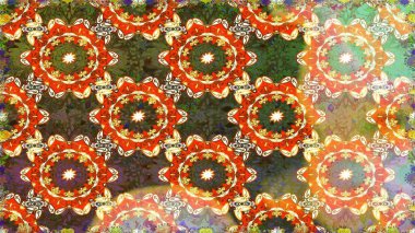 Kahverengi renklerde, altın elementlerle kusursuz desen. Klasik klasik klasik arka plan. Klasik raster sarısı, kusursuz desen. Geleneksel oryantasyon süsü.