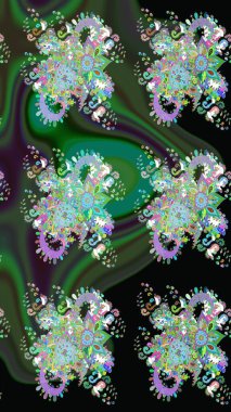 Küçük çaplı çiçeklerdeki basit şirin desenler. Tekstil veya kitap kapakları, imalat, duvar kağıtları, baskı, hediye paketi ve yapıştırma kitabı için çiçek eskizi geçmişi. Raster illüstrasyonu.