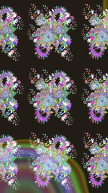 Gri renklerde. Anti-stres için soyut örnek sayfası. Raster illüstrasyonu.