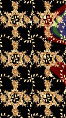 Şirin çiçekler. Çizgi çizimi kalıbı. Raster Moda kumaş deseni.