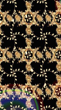 Düz Çiçek Elementleri Tasarımı. Siyah renkli çiçekler. Renkli Yaz Temalı eskiz kalıbı. Raster illüstrasyonunda çiçek deseni çizimi.