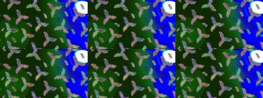 Yüzey için tekrarlanan doku, ambalaj kağıdı, yeşil, gri ve mavi renkli kar tanesi. Kış kar taneleri, raster arka plan.