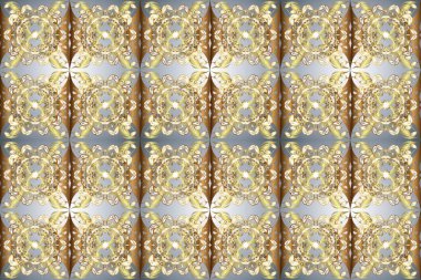 Tarafsız, gri ve bej renklerde altın desenli altın elementler. Süslü raster dekorasyonu. Barok tarzında duvar kağıdı tasarımı için kusursuz damaske deseni arkaplanı.