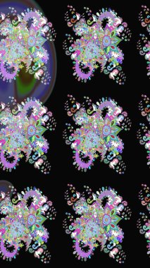 Raster Moda kumaş deseni. Çizgi çizimi kalıbı. Şirin çiçekler..