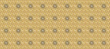 Raster oryantal süs. Sarı, bej ve nötr renklerde altın desenli altın elementler. Kusursuz altın desen.