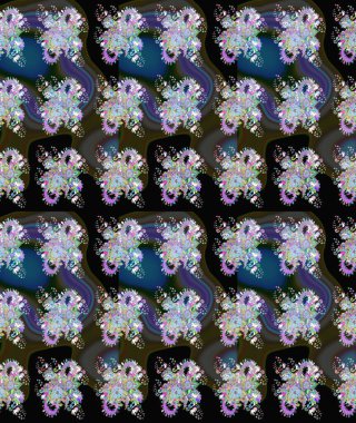 Çiçek deseni. Renkli Bahar Teması eskiz kalıbı. Raster güzel kumaş deseni çiziyor. Düz Çiçek Elementleri Tasarımı.