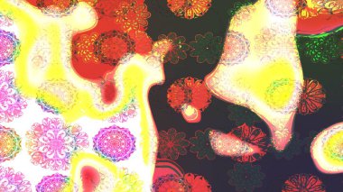 Küçük çiçekteki sevimli çiçek deseni. Robot resim. Raster illüstrasyonu.