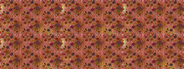 Elle boyanmış suluboya, dikişsiz çiçekler ve bitkiler. Kahverengi renkte çiçekler.