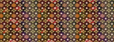 Çiçekler suluboya eskiz deseni. Raster Stili kumaş deseni.