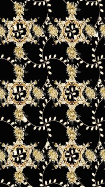 Renkli Bahar Teması eskiz kalıbı. Çiçekli çizim şekli. Siyah renkli çiçekler. Düz Çiçek Elementleri Tasarımı.