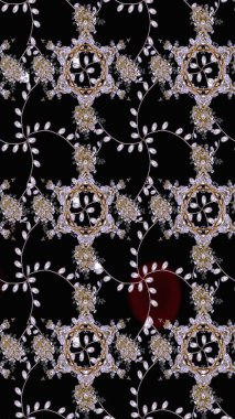 Çiçeksel fantezi tasarımı ve parlak bir arka plan çizimi. Renkli Bahar Teması eskiz kalıbı. Düz Çiçek Elementleri Tasarımı.