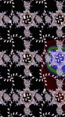 Raster suluboya çiçek deseni, narin çiçekler, siyah çiçekler, tebrik kartı şablonu. Güzel kumaş deseni.